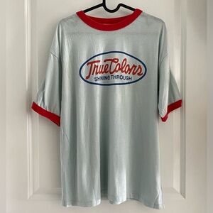 MOUSSY Vintage T-shirt One-size Light Blue & Red